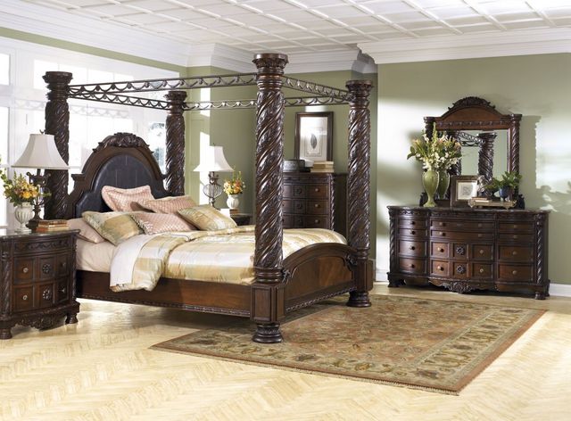 Millennium® By Ashley® North Shore Dark Brown California King Canopy Bed-3