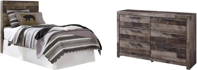 Benchcraft® Derekson 2-Piece Multi Gray Twin Panel Bed Bedroom Set