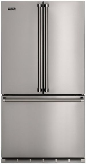 Viking® 3 Series 19.8 Cu. Ft. Stainless Steel Counter Depth Freestanding French Door Refrigerator