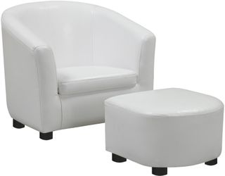 Monarch Specialties Inc. 2 Piece White Leather Look Juvenile Chair Set