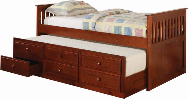 Coaster® Rochford Cherry Youth Twin Captain's Trundle Bed 0