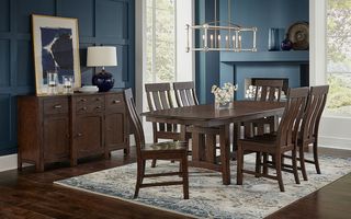 A America® Henerson Dark Brown Trestle Dining Table