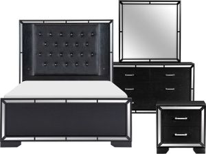 Homelegance® Aveline 4-Piece Black Queen Panel Bed Set