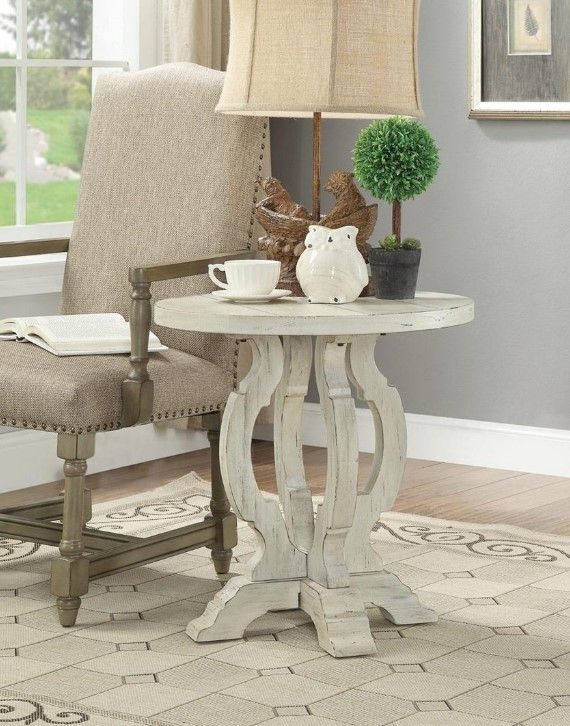 Coast2Coast Home™ Orchard Park Orchard White Rub Round Accent Table 2