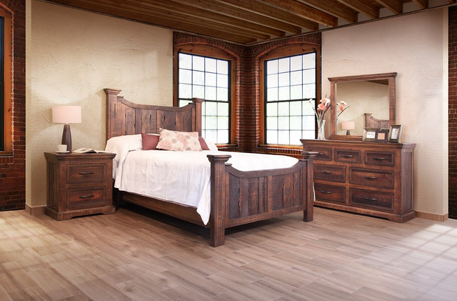 International Furniture Direct Madeira 4-Piece Brown Eastern King Bedroom Set
