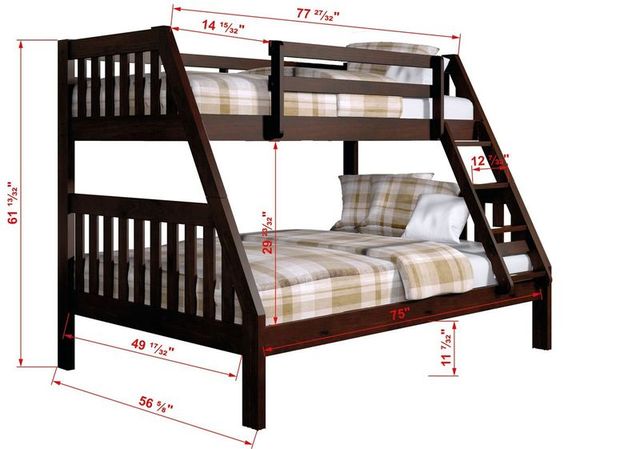 Donco Trading Company Mission Twin Over Full Bunk Bed-2