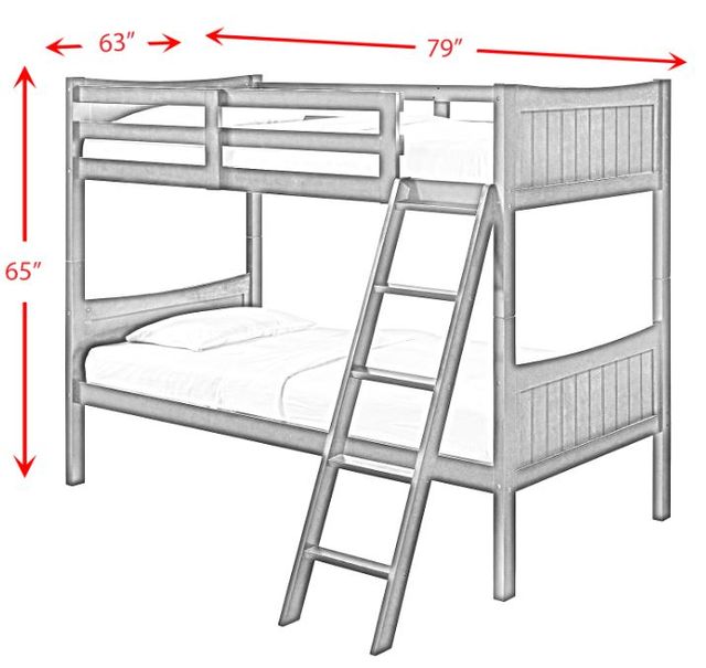 Elements International Sami Gray Twin/Twin Bunk Bed | Bob Mills Furniture