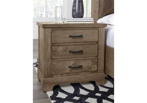 Vaughan Bassett Artisan & Post Collection Cool Rustic Stone Grey 3-Drawer Nightstand