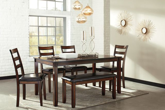 Ensemble de table hauteur comptoir rectangulaire 6 morceaux Coviar en tissu noir/brun Signature Design by Ashley® 3