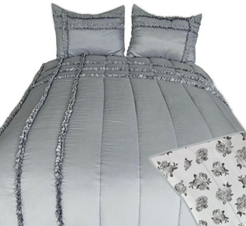 Signature Design by Ashley® Meghdad Gray/White Twin Comforter Set