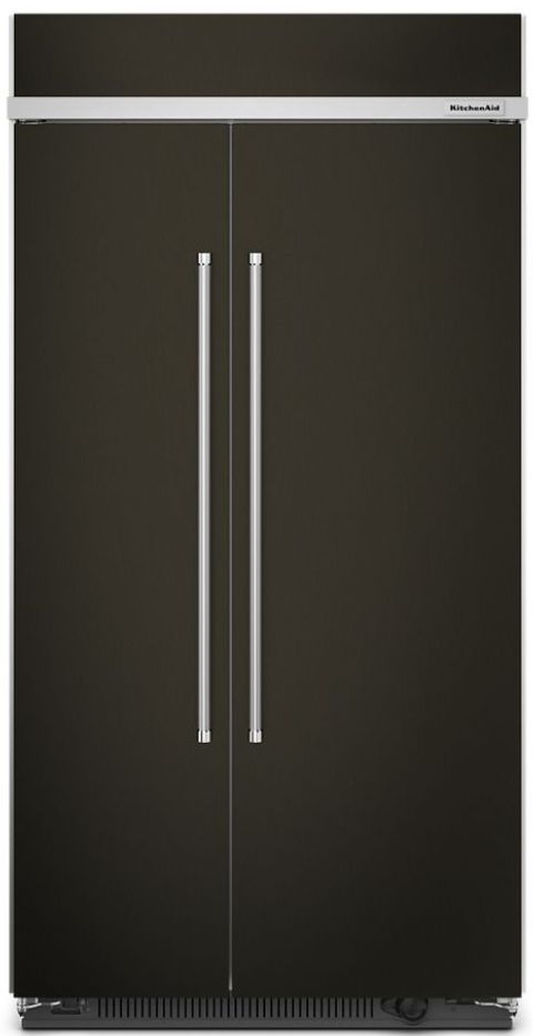 KitchenAid® 42 in. 25.5 Cu. Ft. PrintShield™ Finish Black Stainless Steel Built In Counter Depth Side-by-Side Refrigerator