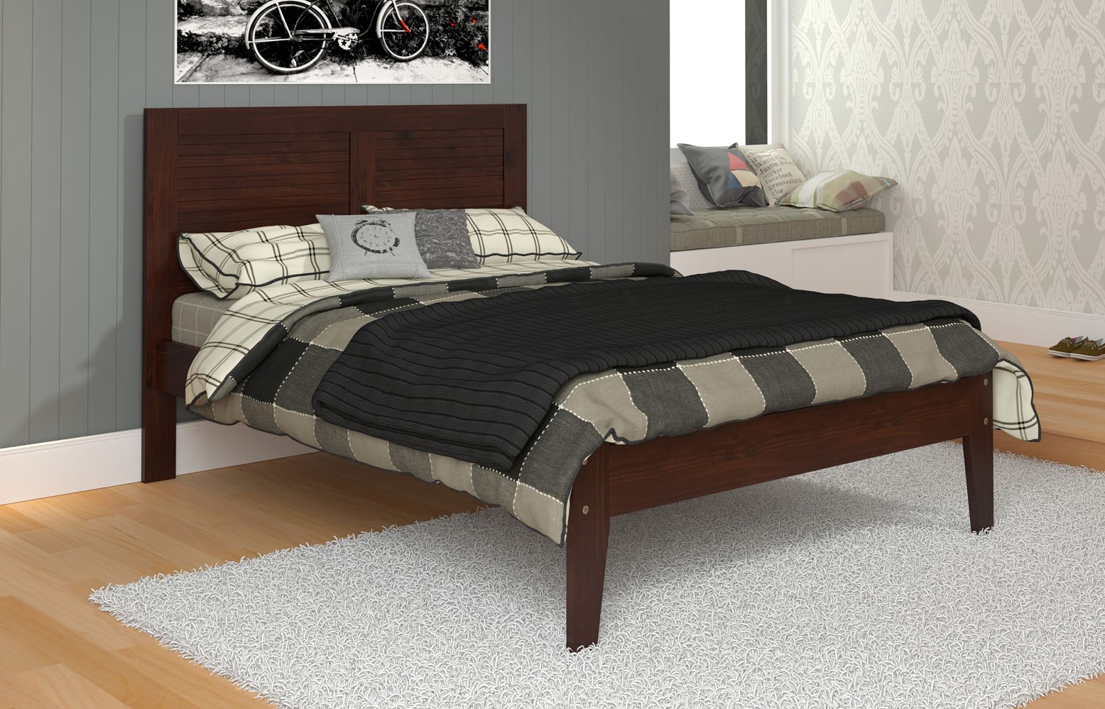 Donco Trading Company Youth Dark Cappuccino Full Panel Bed