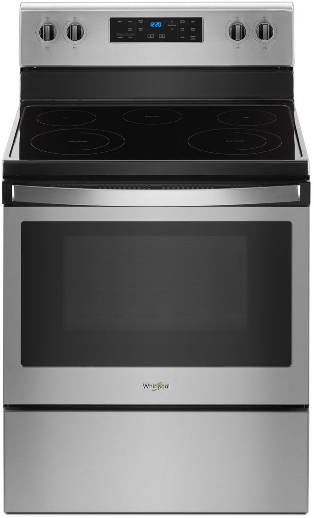 Whirlpool® 30" Free Standing Electric Range-Black-on-Stainless