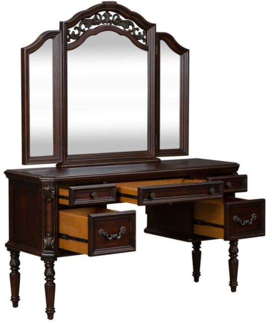 Liberty Furniture Messina Estates 3-Piece Dark Brown Vanity Set 2