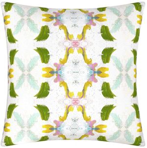 Laura Park Designs Dogwood Green/White 22" x 22" Pillow