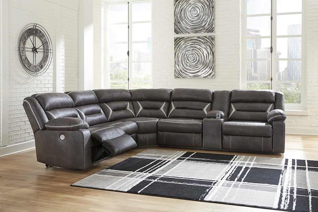 Signature Design by Ashley® Kincord 4-Piece Midnight Power Reclining Sectional  8
