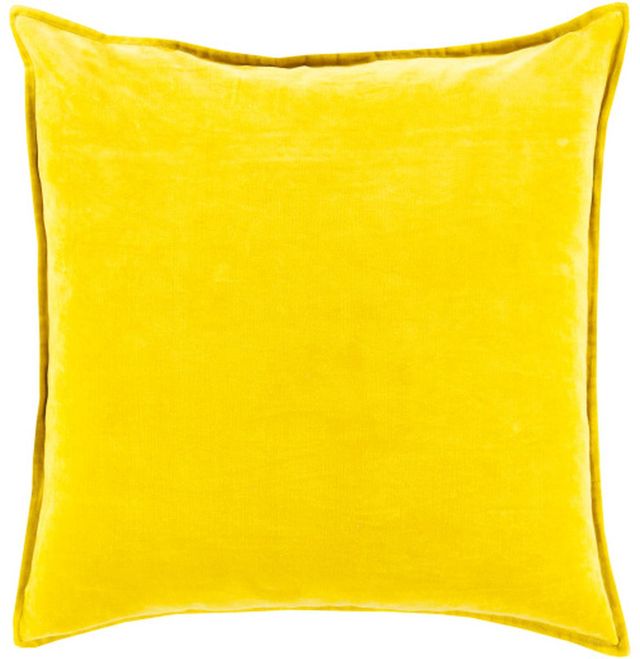 Surya Cotton Velvet Mustard 20"x20" Pillow Shell with Down Insert-0