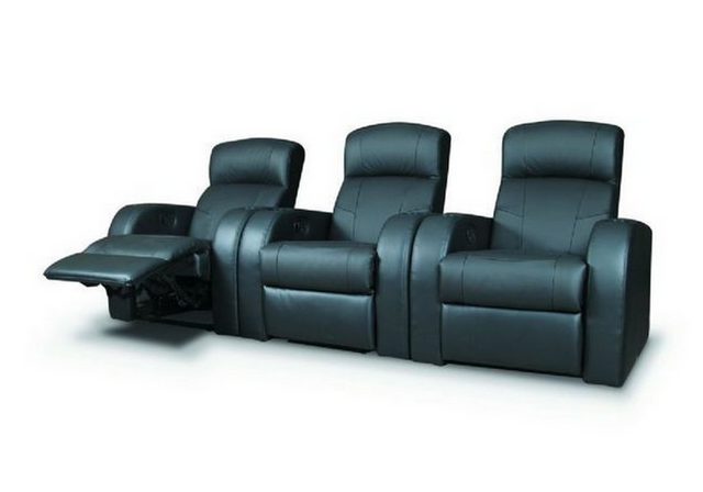 Coaster® Cyrus Home Theater Upholstered Recliner Black 1