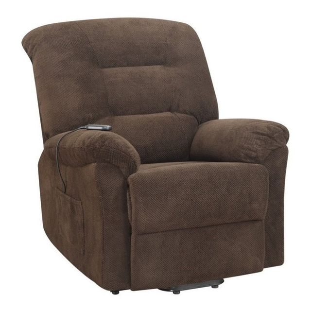 Coaster® Chocolate Upholstered Power Lift Recliner 5