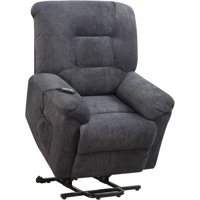 Coaster® Charcoal Upholstered Power Lift Recliner-0