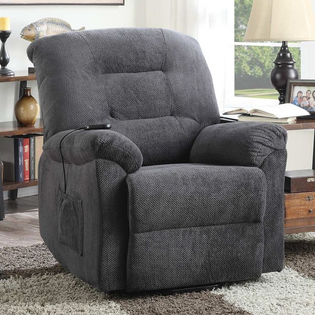 Coaster® Charcoal Upholstered Power Lift Recliner-2