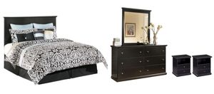 Signature Design by Ashley® Maribel 5-Piece Black Queen or Full Panel Headboard Bedroom Set