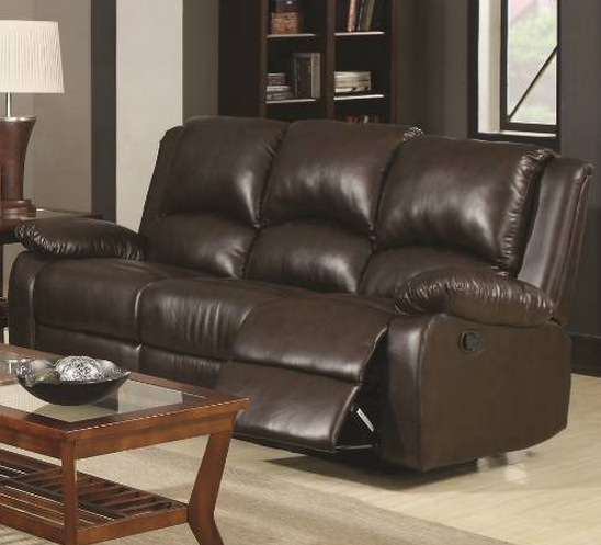 Coaster® Boston Dual-grain Brown Reclining Sofa 1