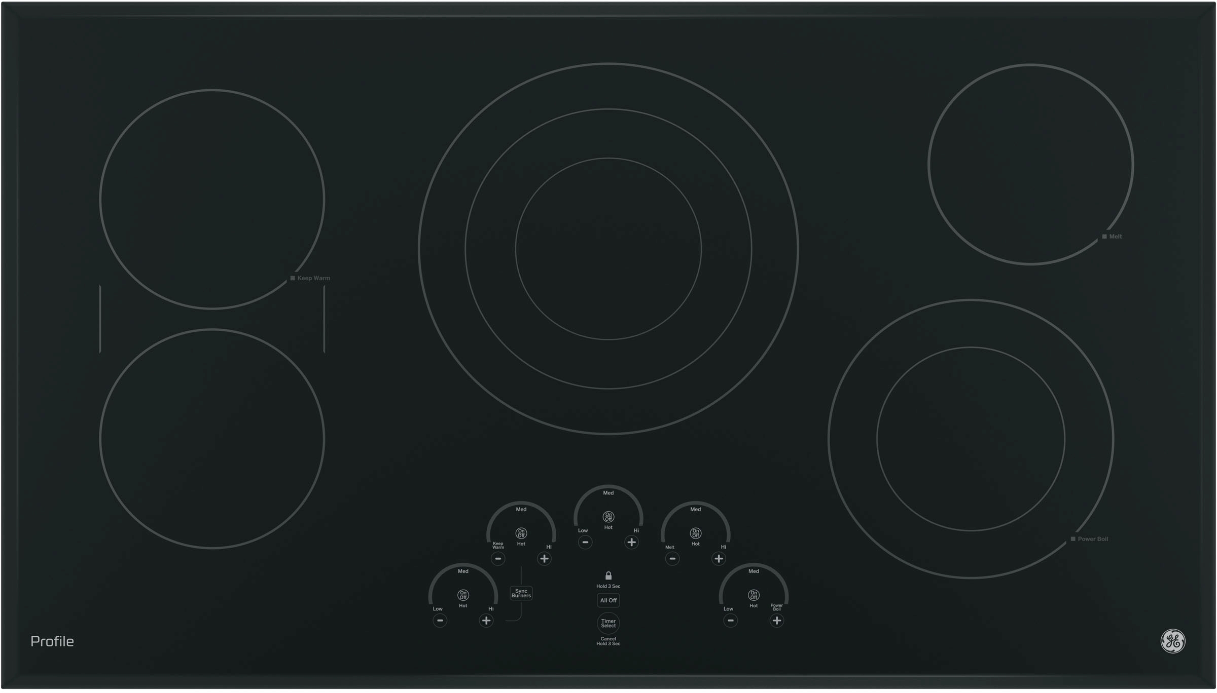 GE Profile™ Series 36" Black Electric Cooktop