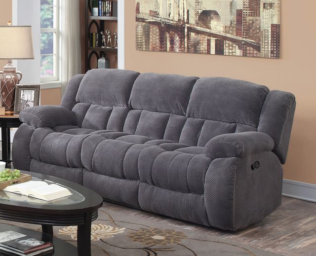 Coaster® Weissman Charcoal Reclining Sofa 1