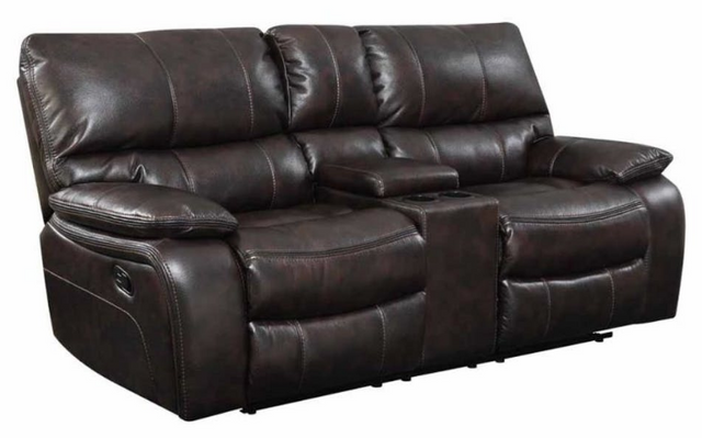 Coaster® Willemse Dark Brown Reclining Motion Loveseat with Console