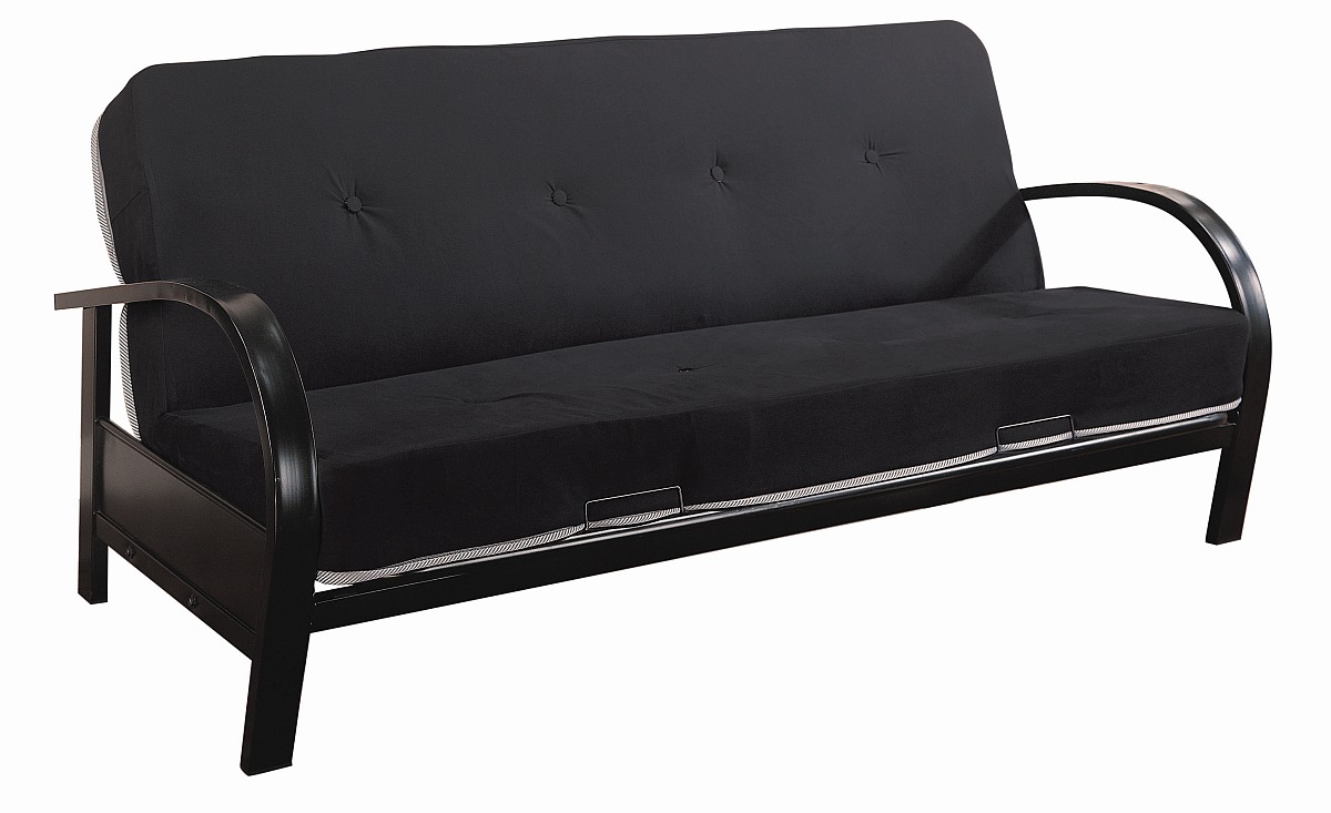 black metal futon bed