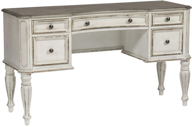 Liberty Furniture Magnolia Manor Antique White/Weathered Bark Vanity Desk