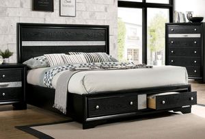 Furniture of America® Chrissy Black Queen Panel Bed