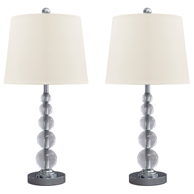 Signature Design by Ashley® Joaquin Set of 2 Clear/Silver Table Lamps