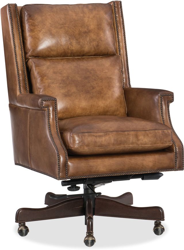 Hooker® Furniture EC Beckett Checkmate Pawn/Natchez Brown Executive Swivel Tilt Chair 0