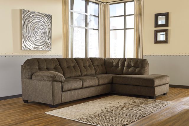 Signature Design by Ashley® Accrington 2-Piece Earth Sectional with Chaise and Sleeper-2