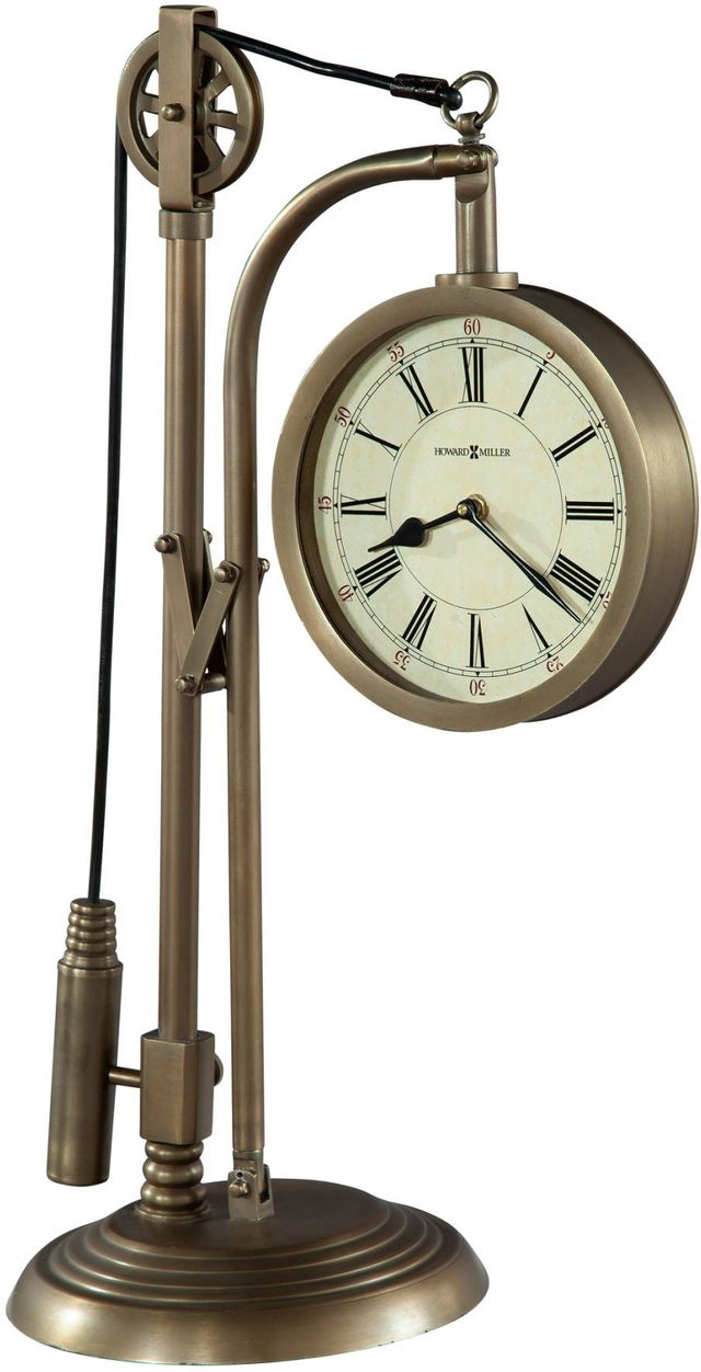 Howard Miller® Pulley Time Antique Brass Mantel Clock