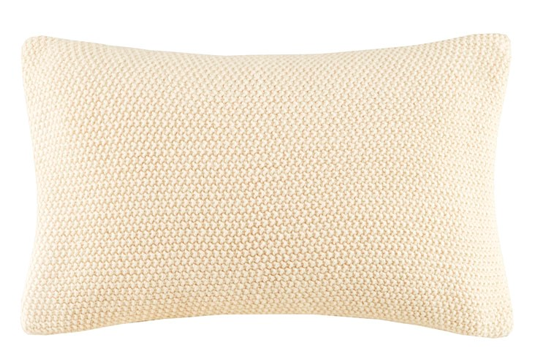 Olliix by INK+IVY Bree Knit Ivory 12" x 20" Oblong Pillow Cover-0