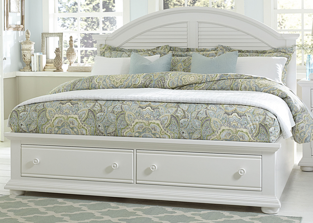 Liberty Furniture Summer House l Bedroom King Storage Bed, Dresser and Mirror Collection 1