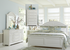Liberty Furniture Summer House l 4-Piece Oyster White  Bedroom Queen Panel Bedroom Set