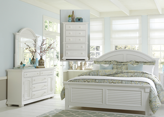Liberty Furniture Summer House l 4 Piece Oyster White  Bedroom Queen Panel Bedroom Set