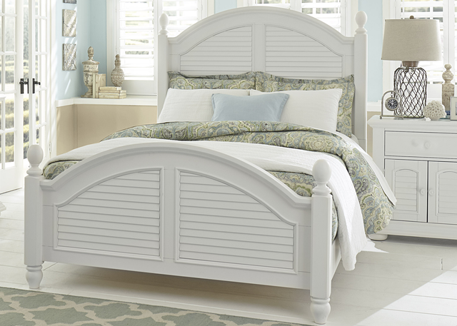 Liberty Furniture Summer House l 3-Piece Oyster White Queen Poster Bedroom Set-1