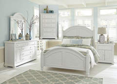 Liberty Furniture Summer House l 5-Piece Oyster White Queen Poster Bedroom Set