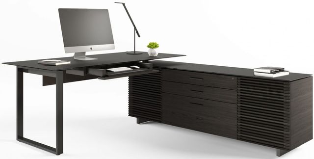 BDI Corridor® Charcoal Stained Ash L-Desk 2