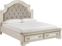 Signature Design by Ashley® Realyn Chipped White Queen Upholstered Bed