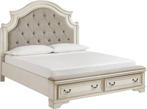Signature Design by Ashley® Realyn Chipped White California King Upholstered Bed