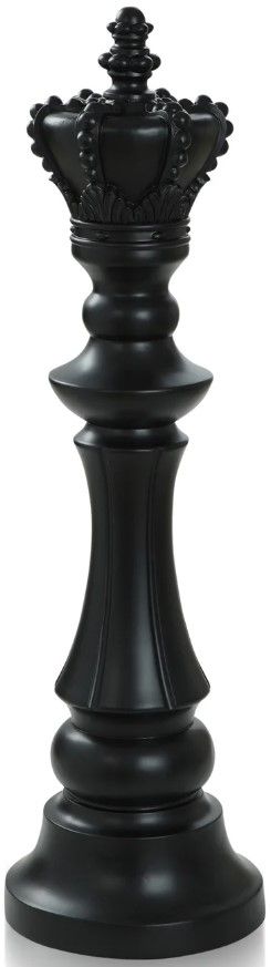 KING CHESS PIECE- BLACK, Matte Black Finish on Resin - accents