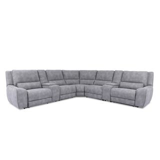 Cheers Enzo Charcoal 7-Piece Power Reclining Sectional with Power Headrest