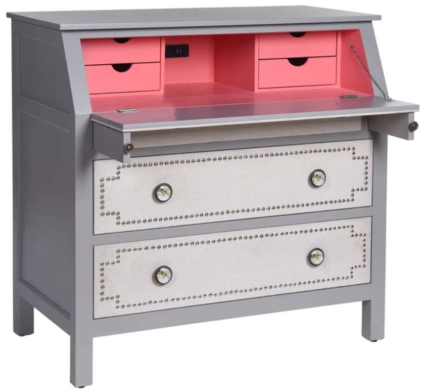 stylecraft two drawer storage desk with usb