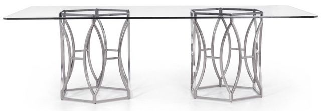 Bernhardt Argent Clear/Stainless Steel Dining Table